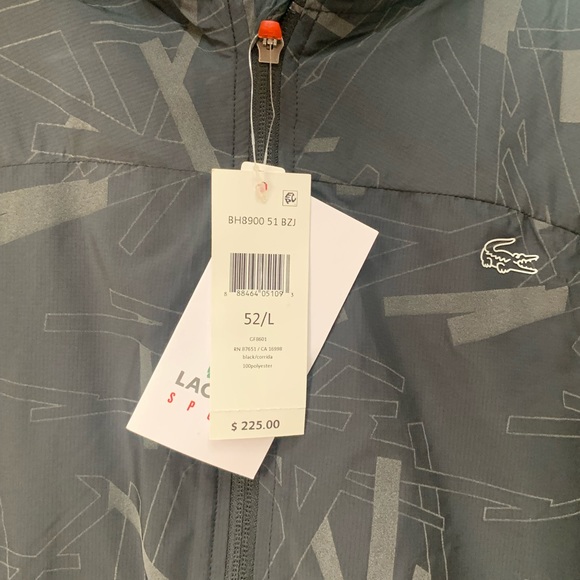 SOLD - NWT Black Lacoste Windbreaker Jacket - Picture 6 of 7